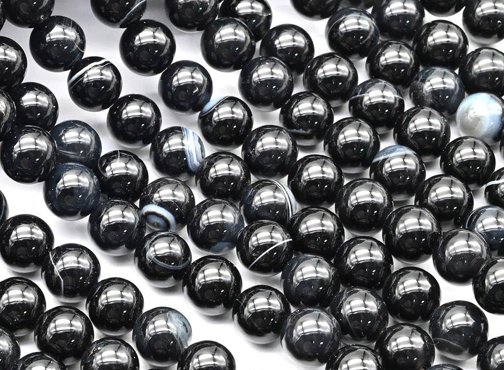 Бусины из агата глазкового шарик 10мм, 37см, 38 бусин Радуга камня