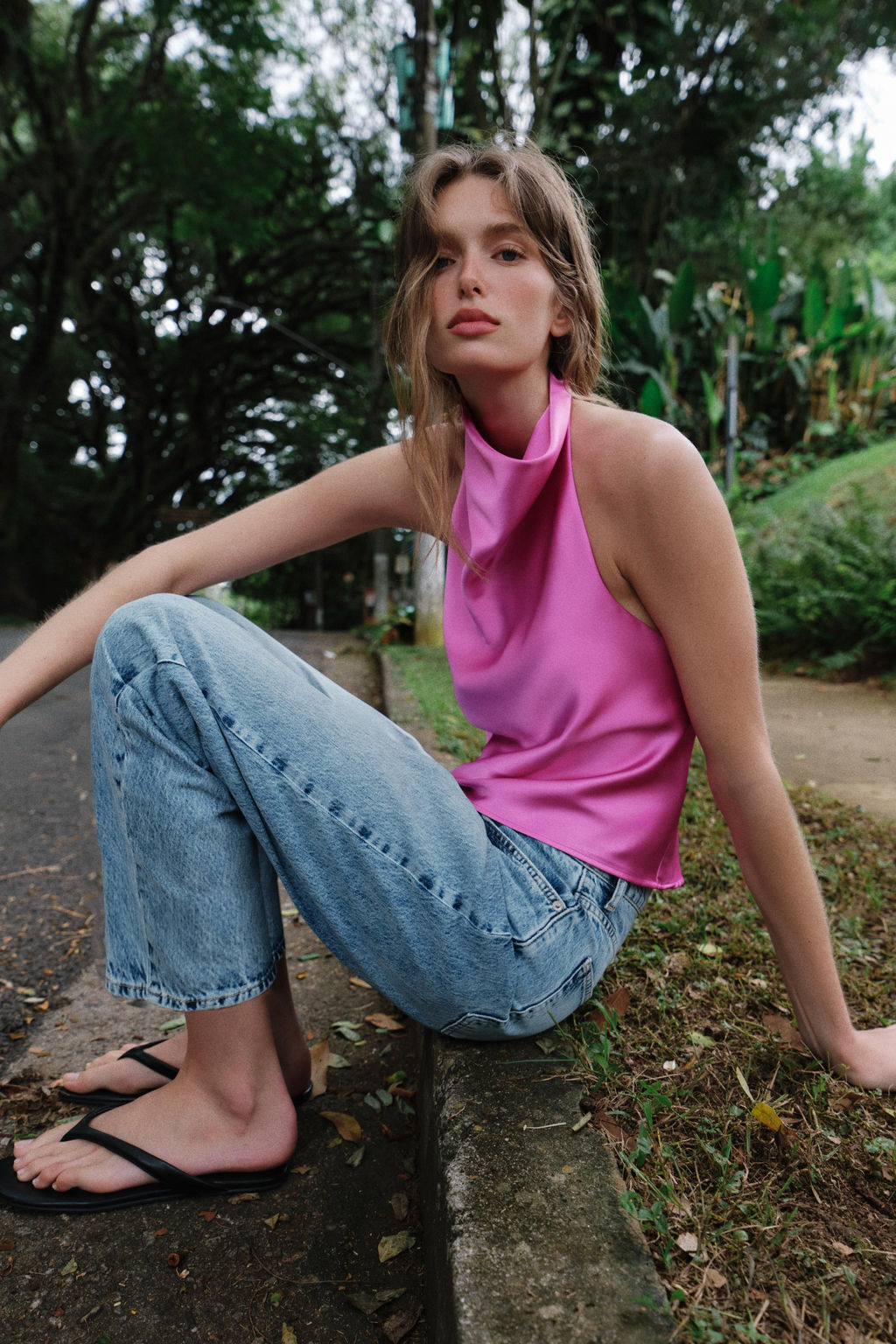 TOP HALTER SATINADO / Rosa / Lila - Zara фото 4