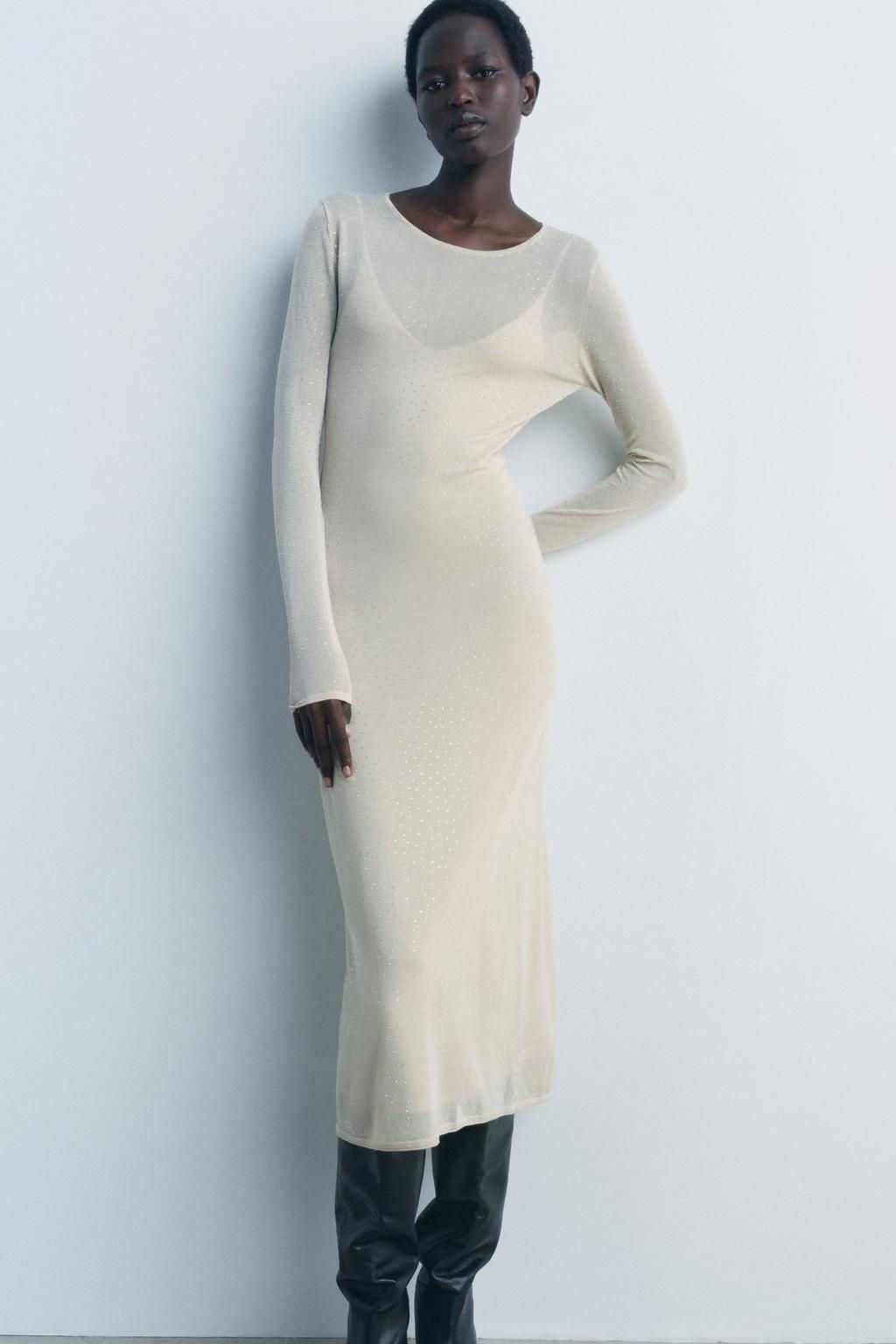 LONG SPARKLY KNIT DRESS - Zara фото 5