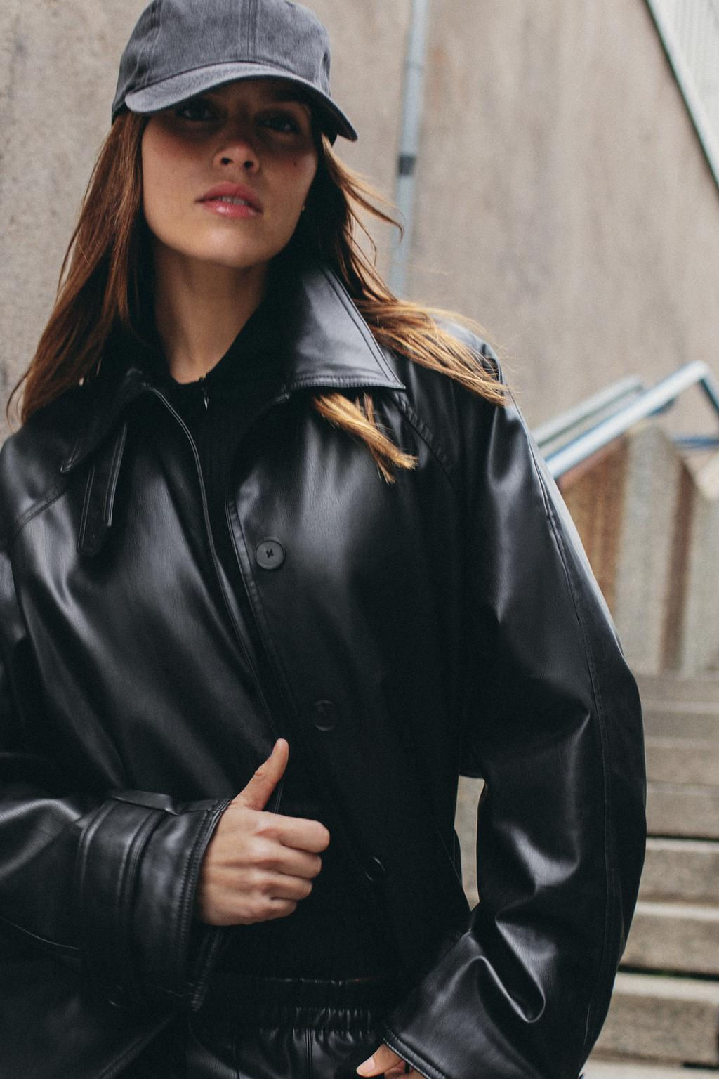 FAUX LEATHER TRENCH COAT - Zara фото 3
