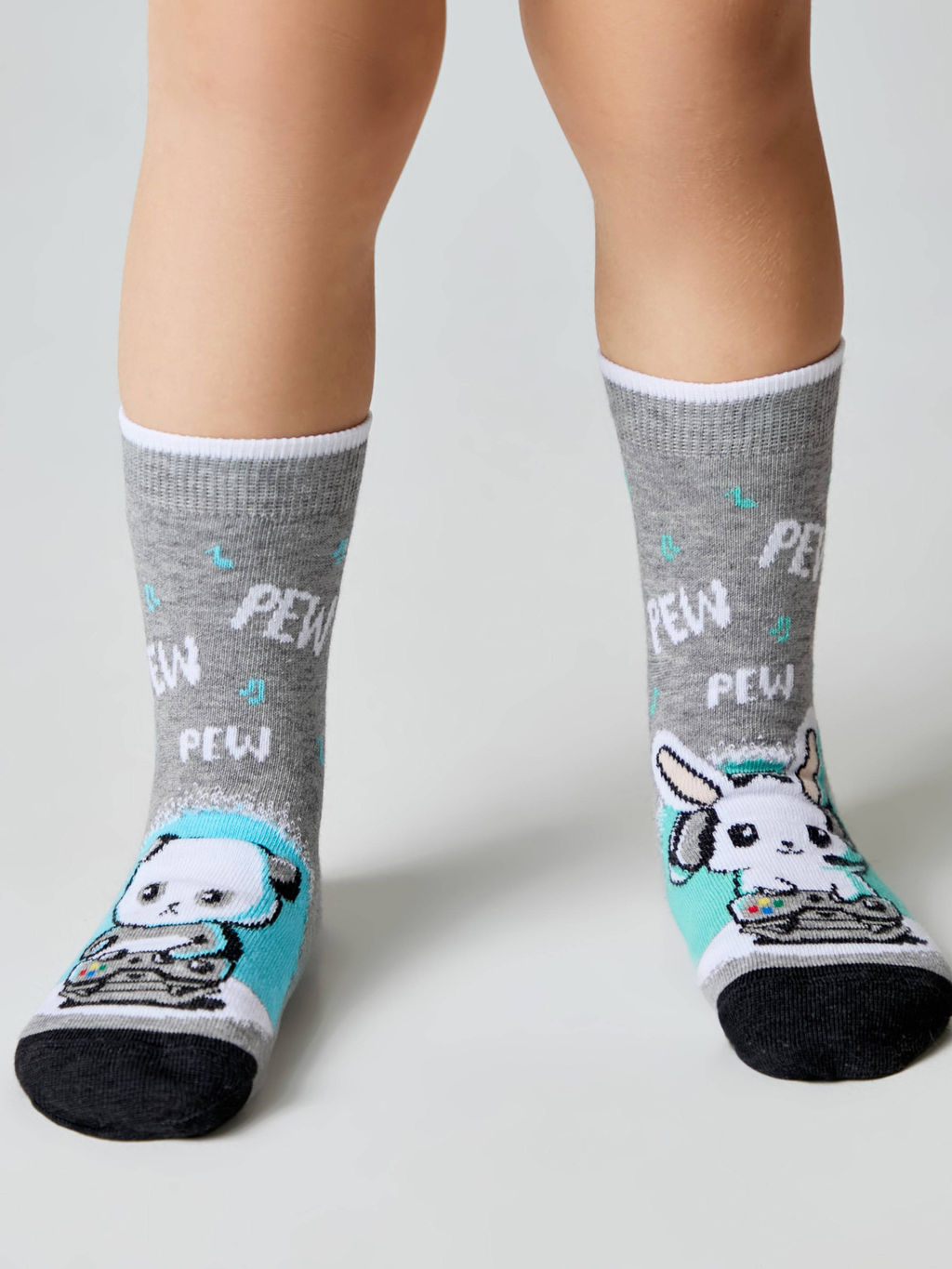 Цена за 2 пары Conte-kids Хлопковые носки "Веселые ножки" серый