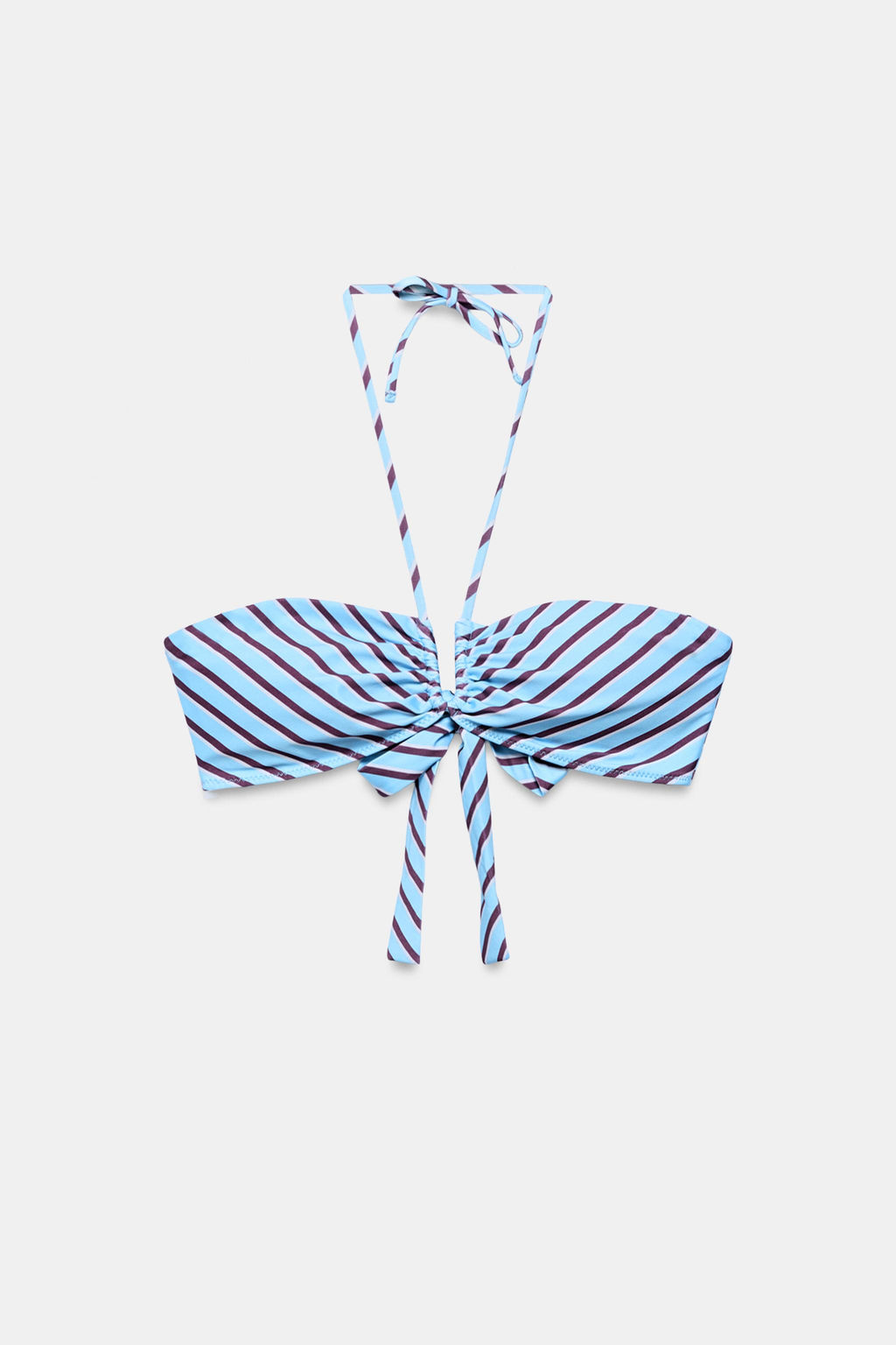 TOP BIKINI BANDEAU ESTAMPADO RAYAS / Azul - Zara фото 6