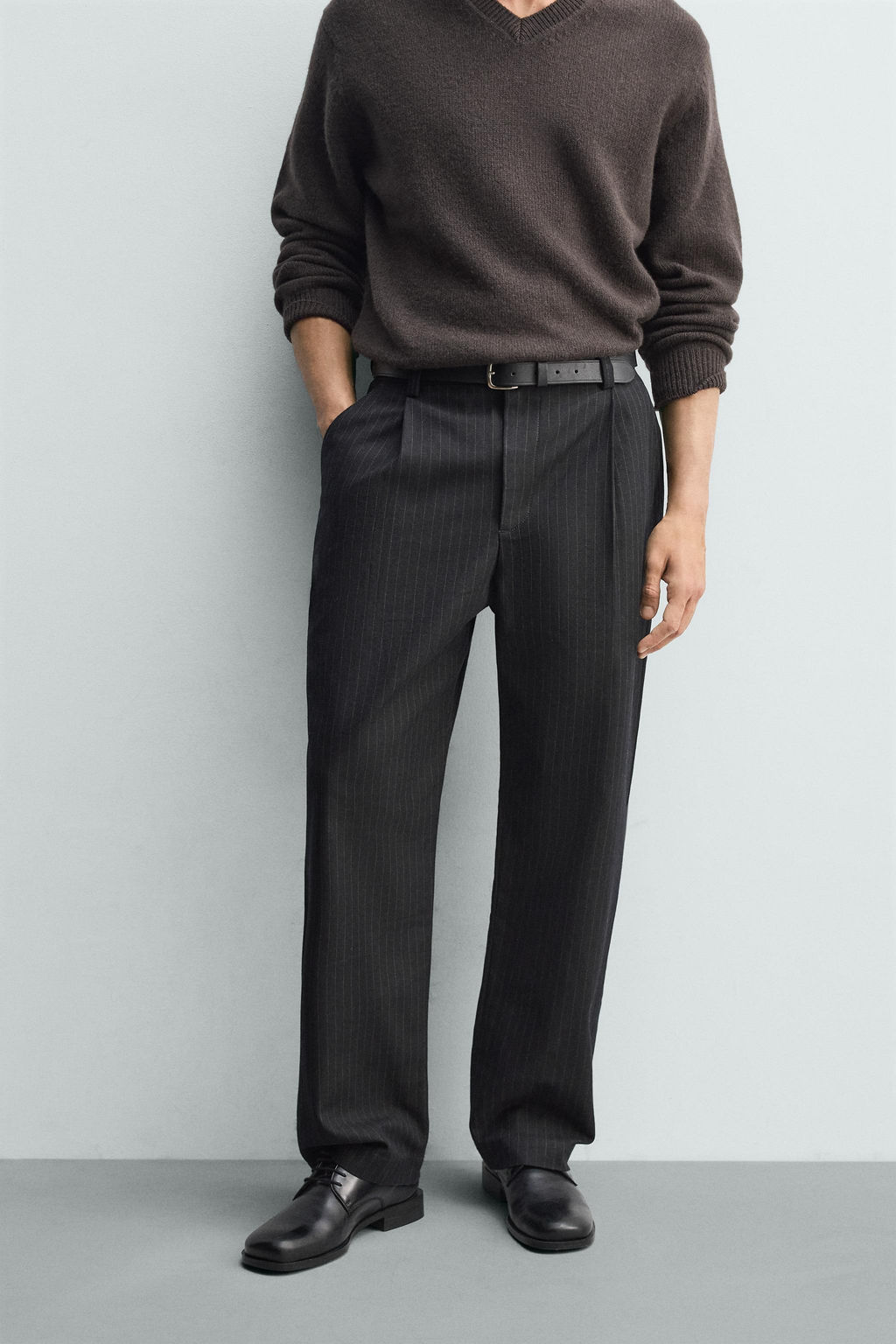 RELAXED FIT PINSTRIPE TROUSERS - Zara фото 12