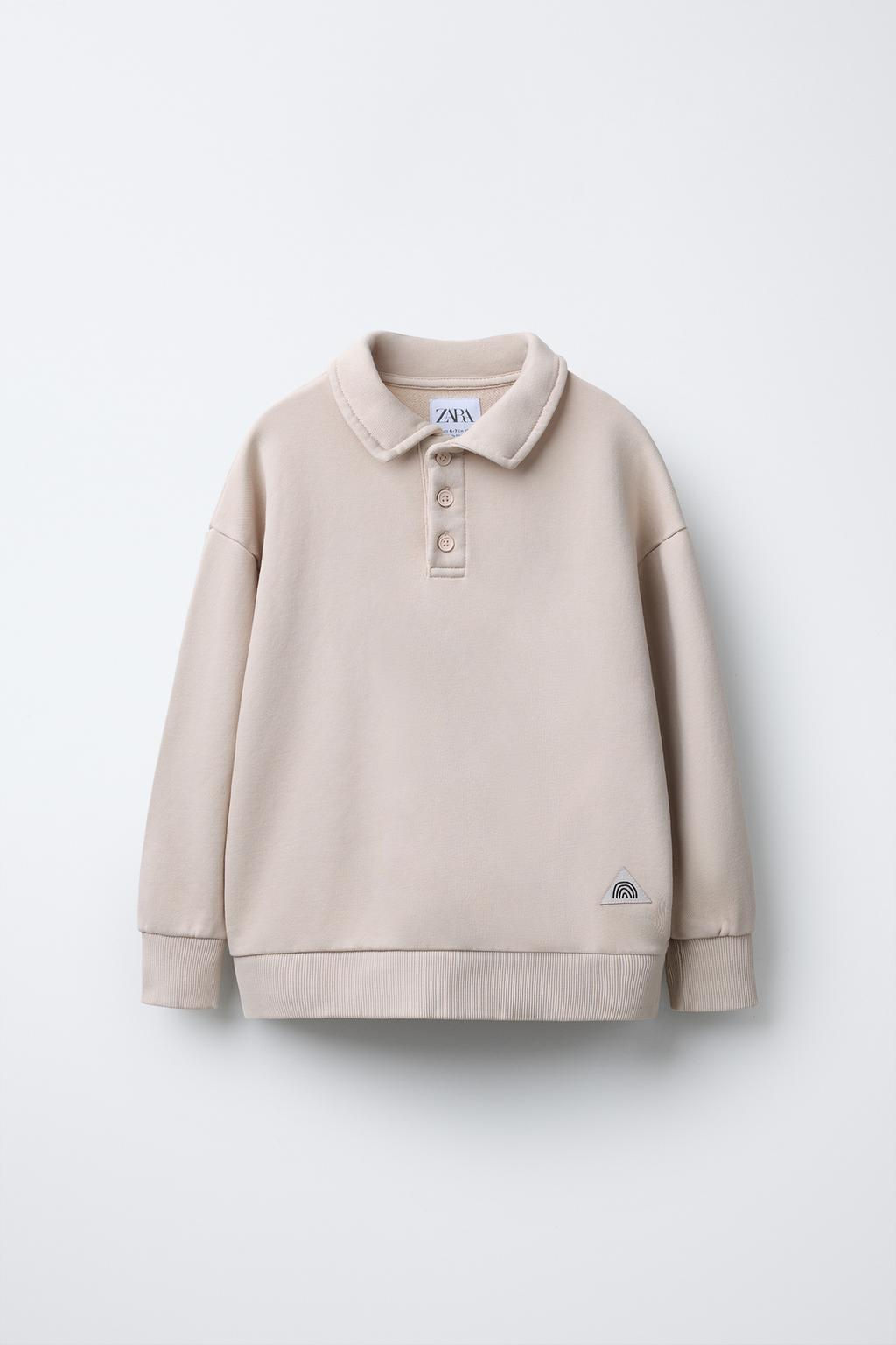 POLO SWEATSHIRT WITH LABEL - Zara фото 7
