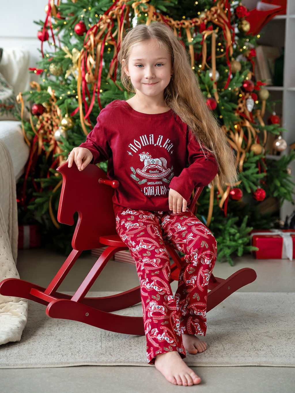 Пижама 100% хлопок женская Лошадка - Оптима фото 12