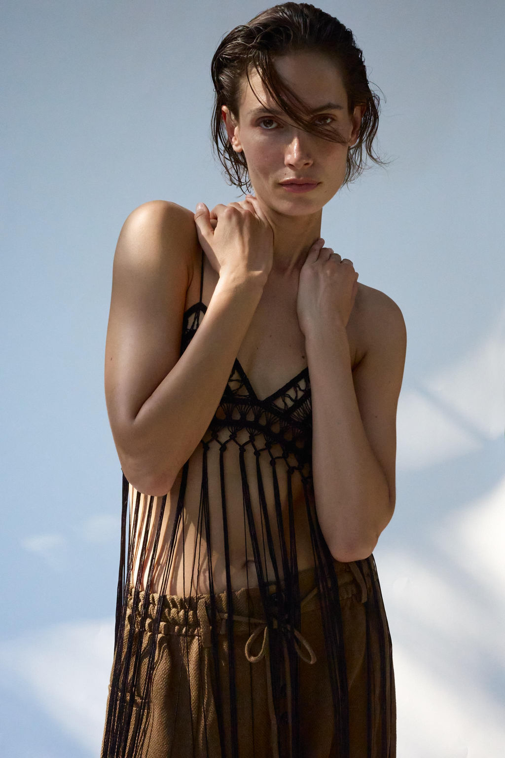 SUJETADOR CROCHET FLECOS / Negro - Zara фото 4