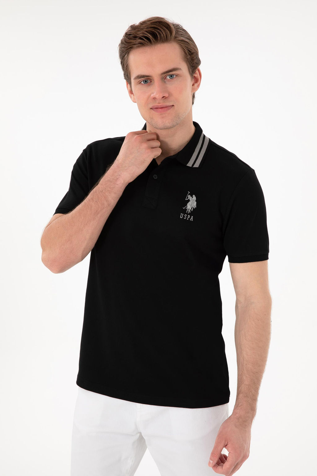 Erkek Slim Fit Polo Yaka Siyah Basic Ti__rt Sepette S_rpriz _ndirim - U.s. polo assn фото 3