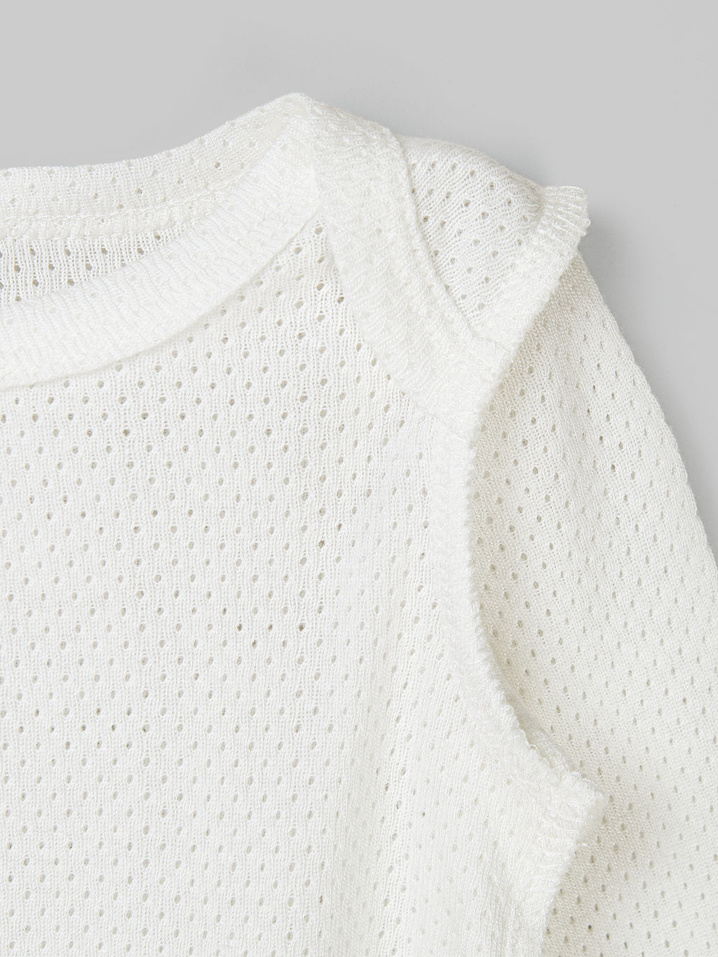 Боди с длинным рукавом "Молоко" из ажурного хлопка 0+