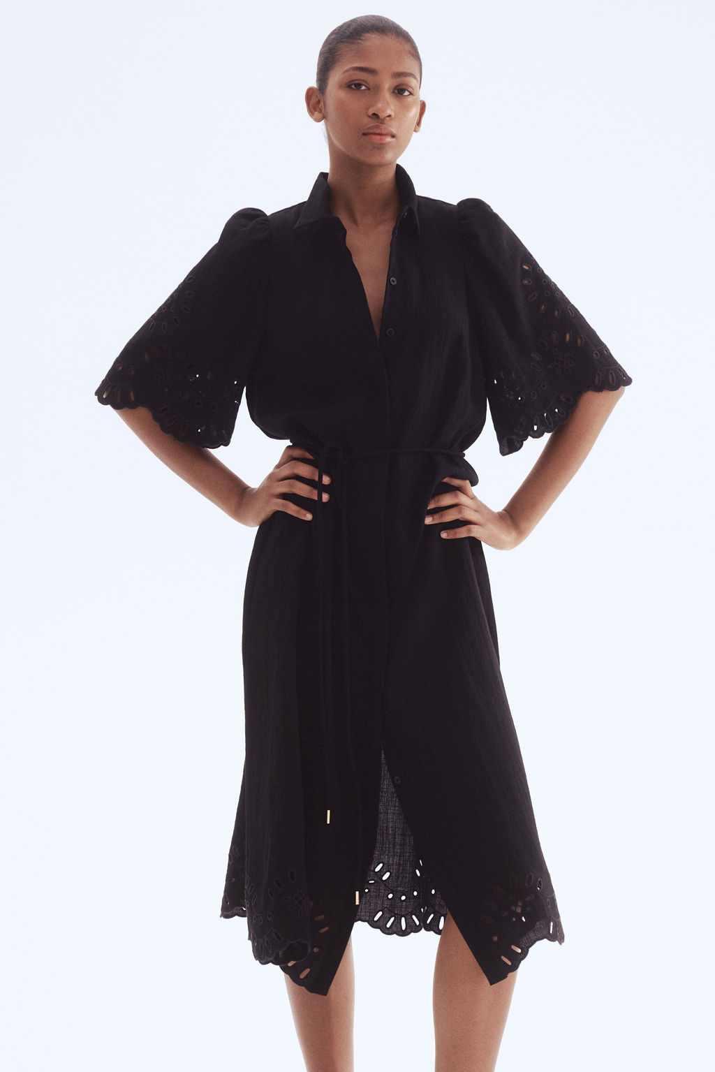 Vestido camisero con bordado ingl?s - H&m фото 3