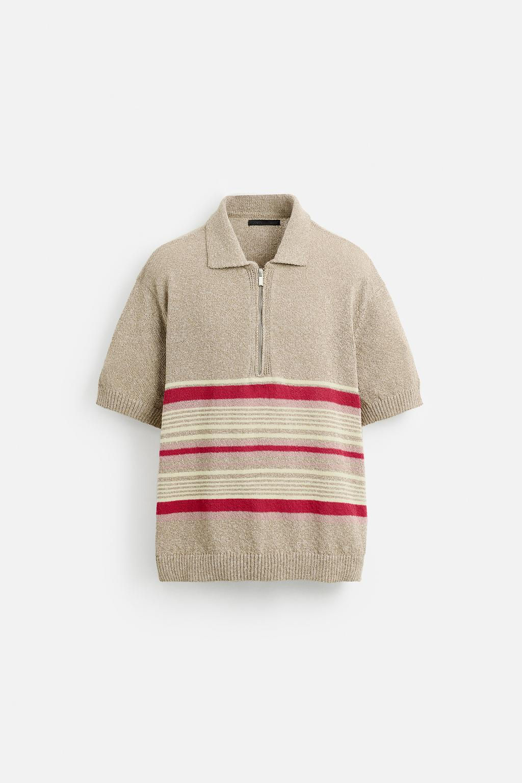 KNIT QUARTER-ZIP POLO SHIRT - Zara фото 7