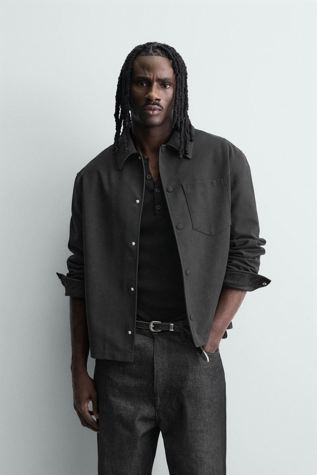 SOBRECAMISA EFECTO ANTE / Negro - Zara фото 2