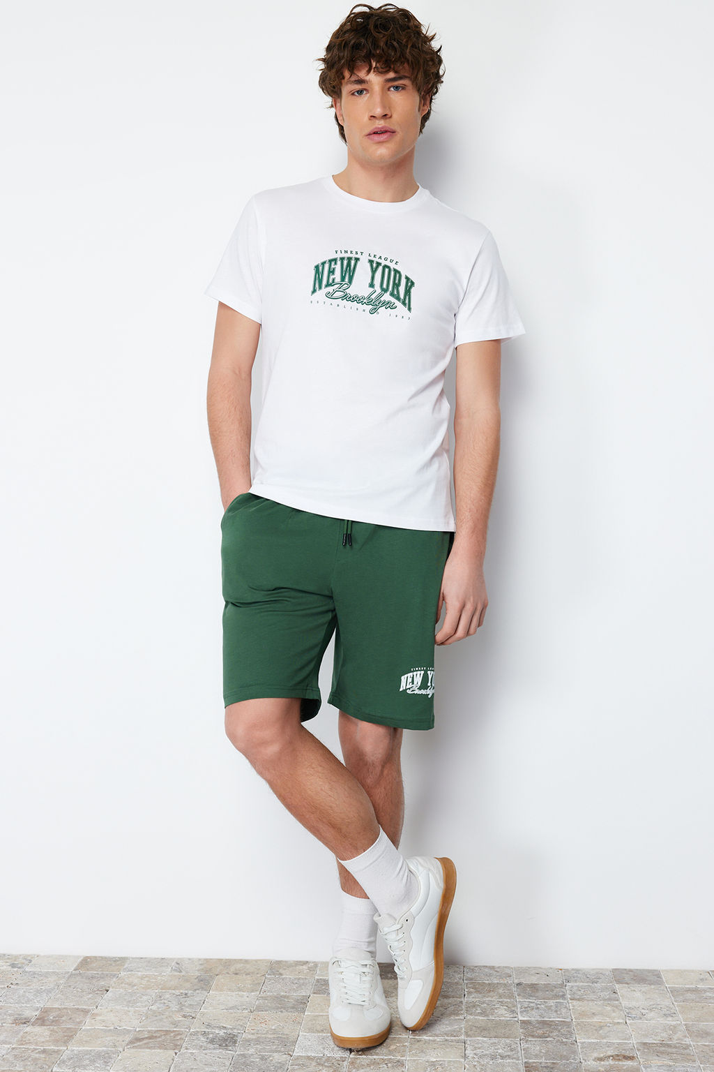 TRENDYOL MAN Lacivert Bask?l? Regular Fit Orme Sortlu Pijama Tak?m? TMNSS24PT00012 - Trendyolmilla фото 10