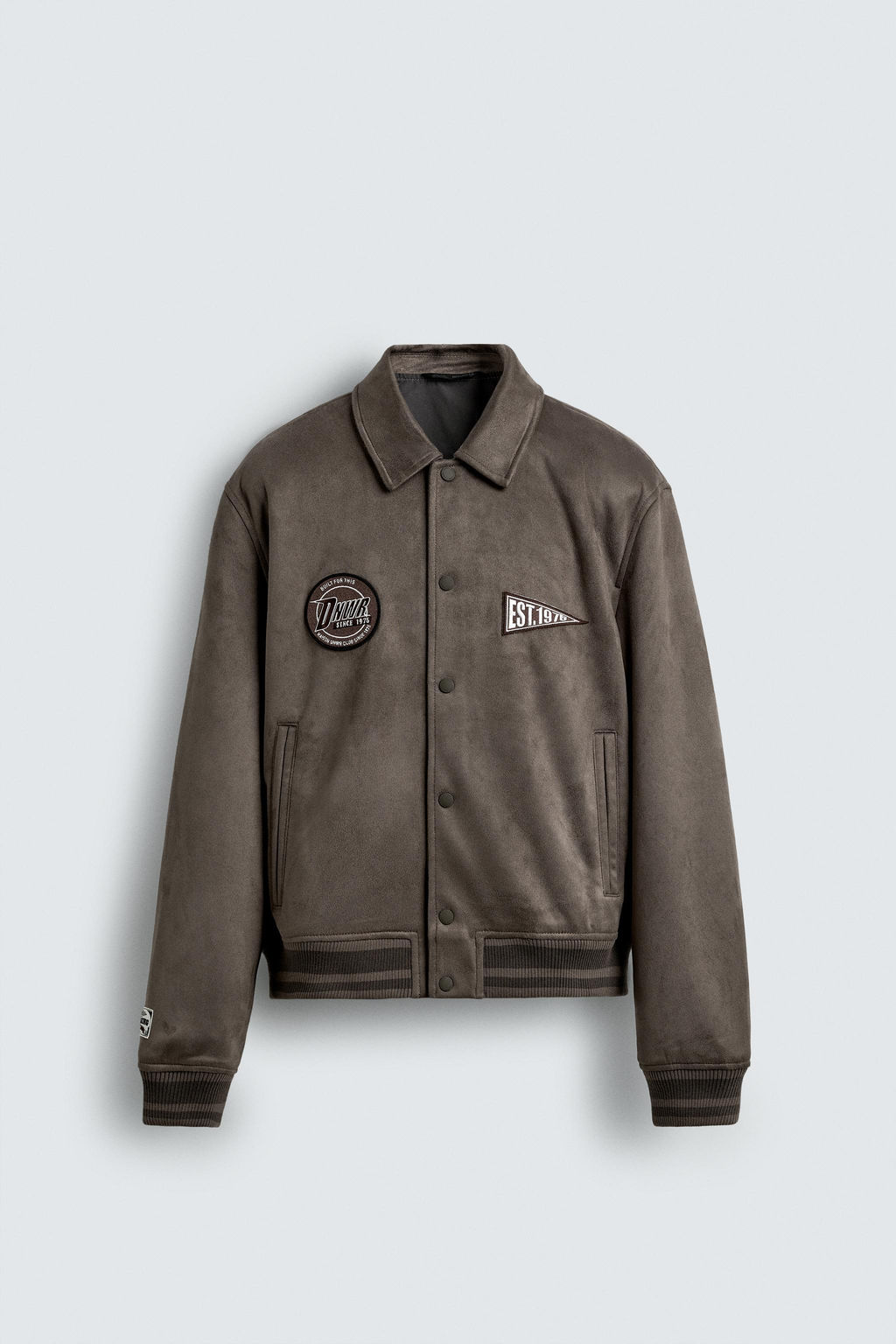 FAUX SUEDE JACKET WITH PATCH AND EMBROIDERY DETAIL - Zara фото 7
