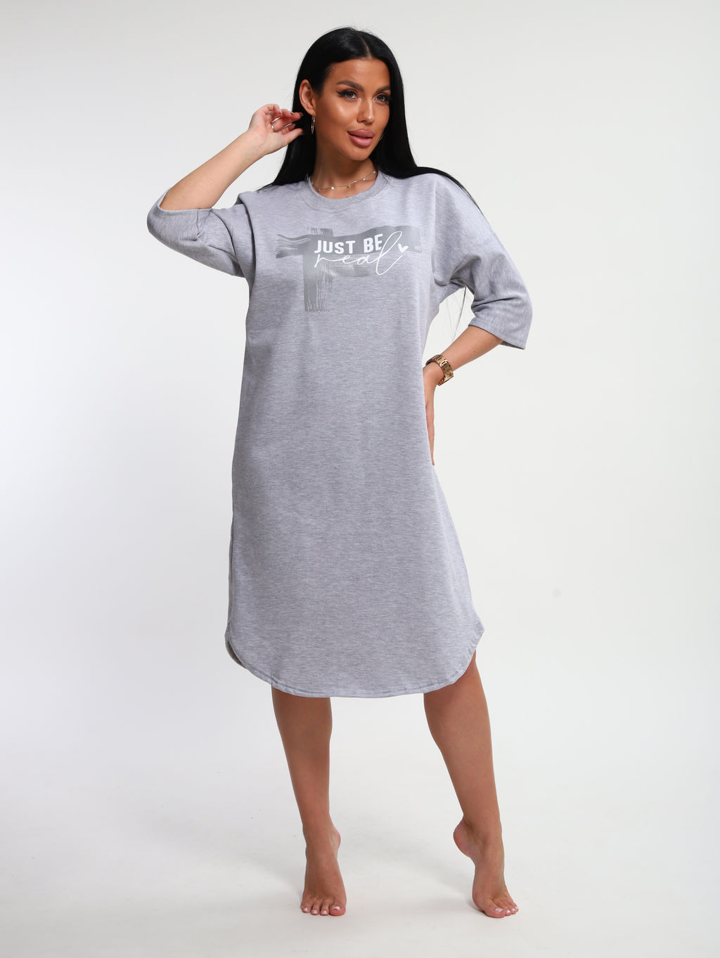 М457 Туника Даша (серый меланж)