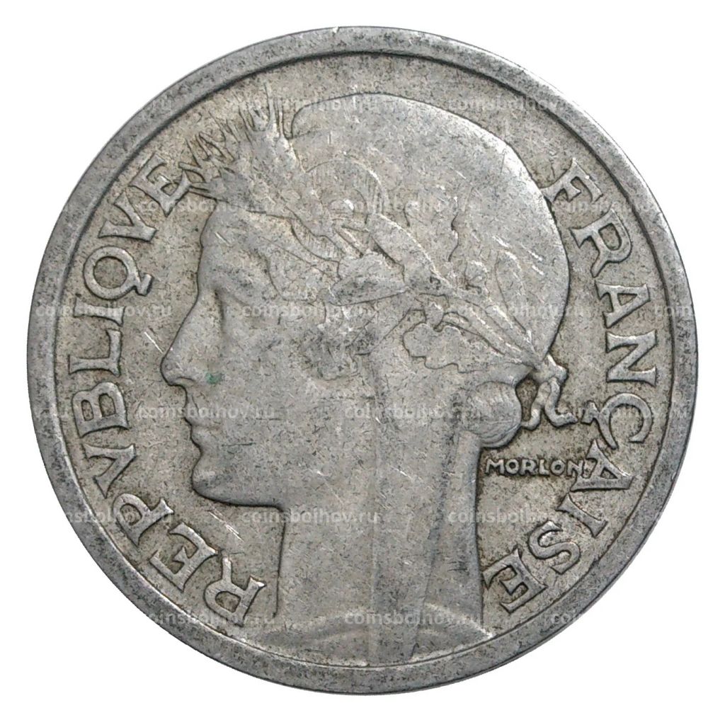 Монета 2 франка 1946 года Франция