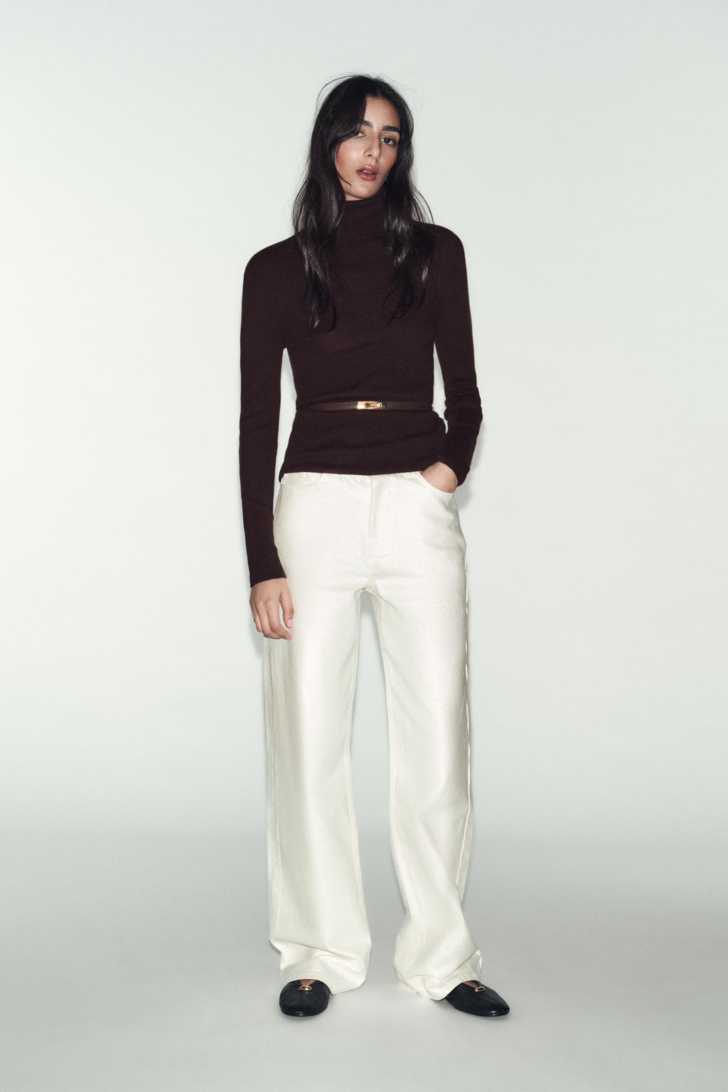 100% WOOL HIGH NECK JUMPER WITH BELT - Zara фото 8