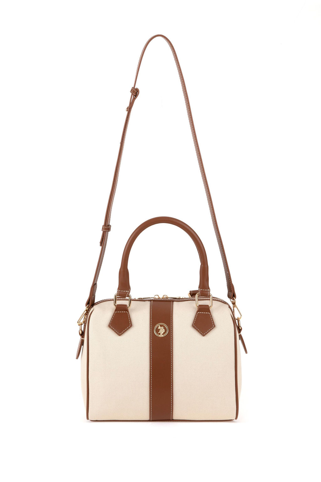 Женская сумка на плечо из плотной ткани кремового цвета Неожиданная скидка в корзине - U.s. polo assn фото 6