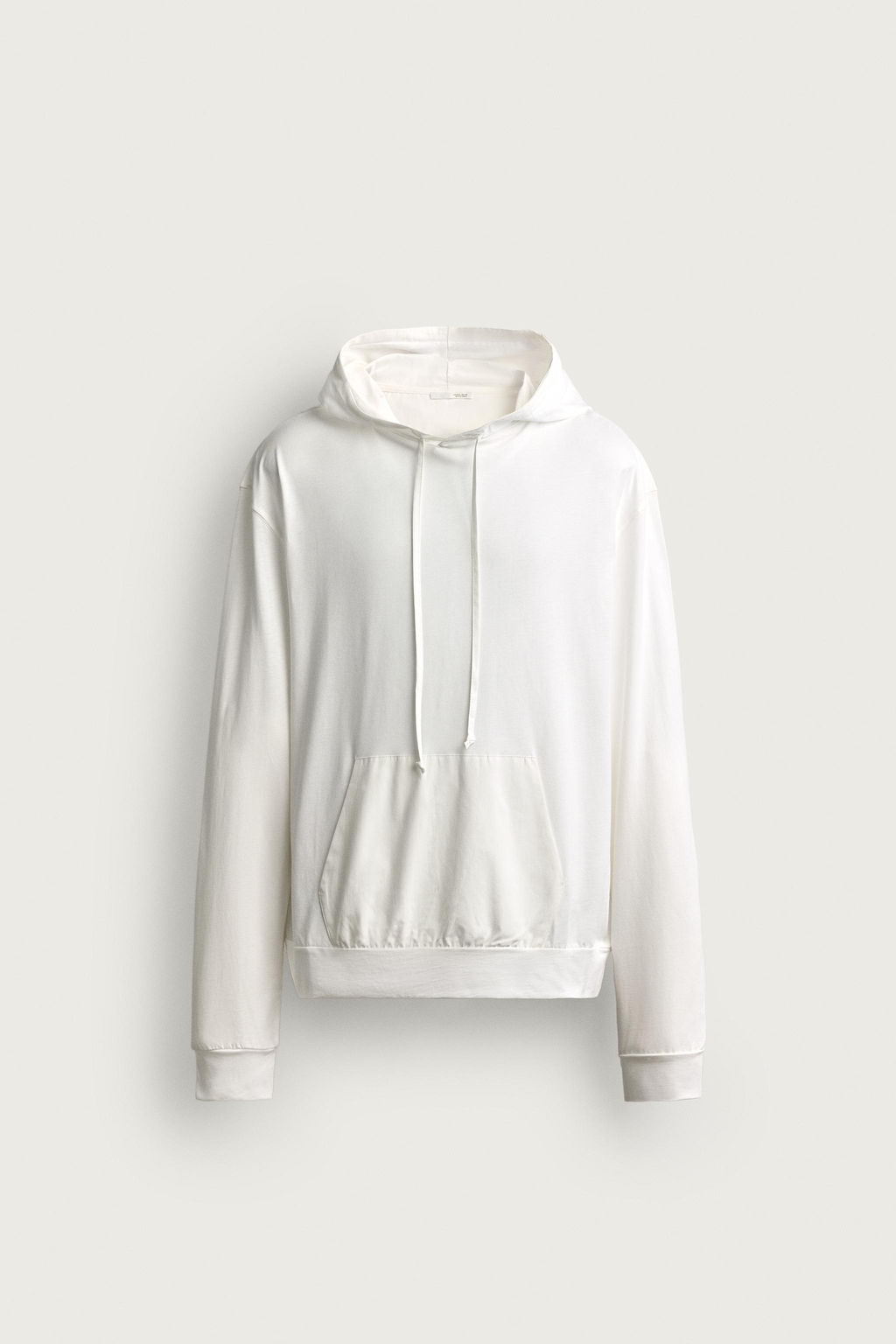 SUDADERA LIGERA CAPUCHA COMBINADO / Blanco - Zara фото 7