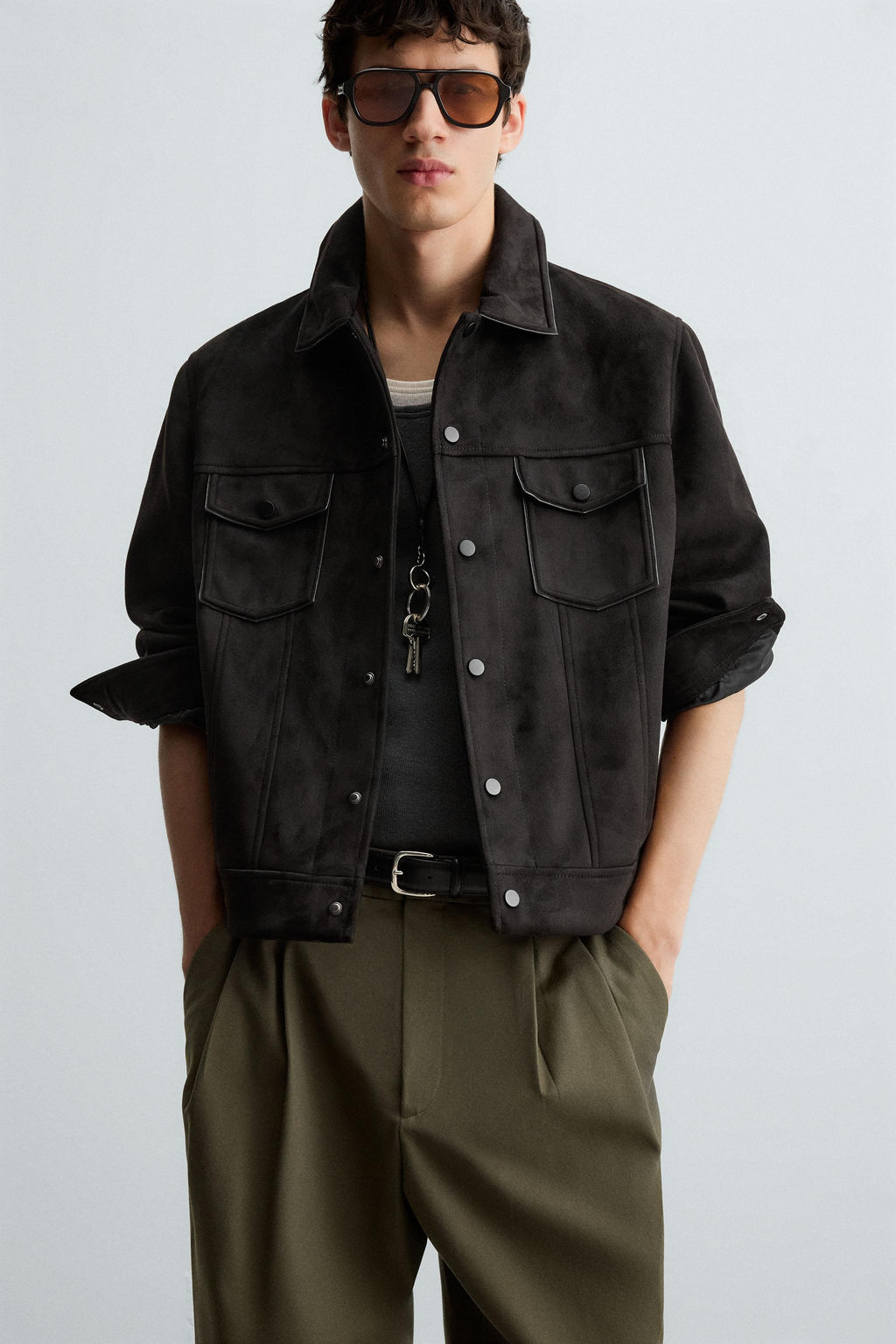 FAUX SUEDE REGULAR FIT JACKET - Zara фото 5