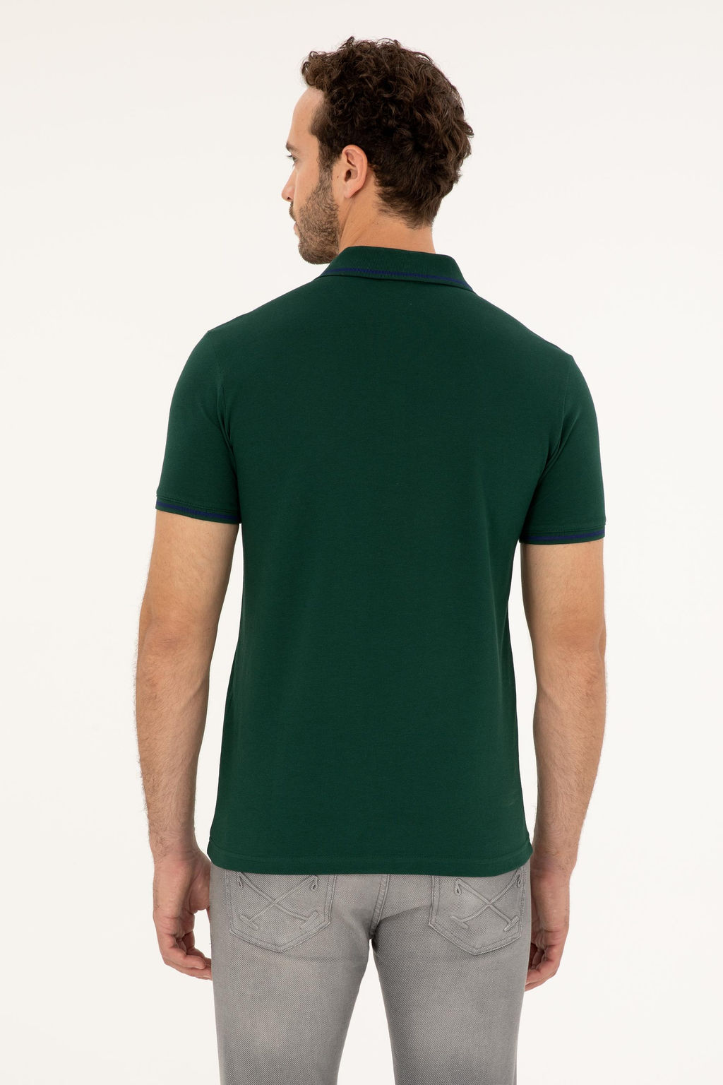 U. S. Polo Assn / Мужская темно-зеленая базовая футболка - U.s. polo assn фото 5