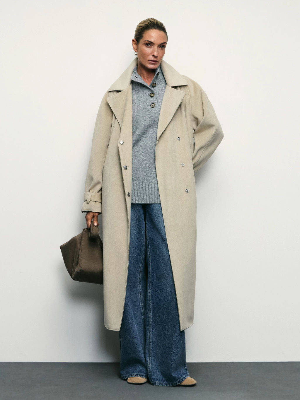 Двубортное пальто с поясом / Zarina фото 2