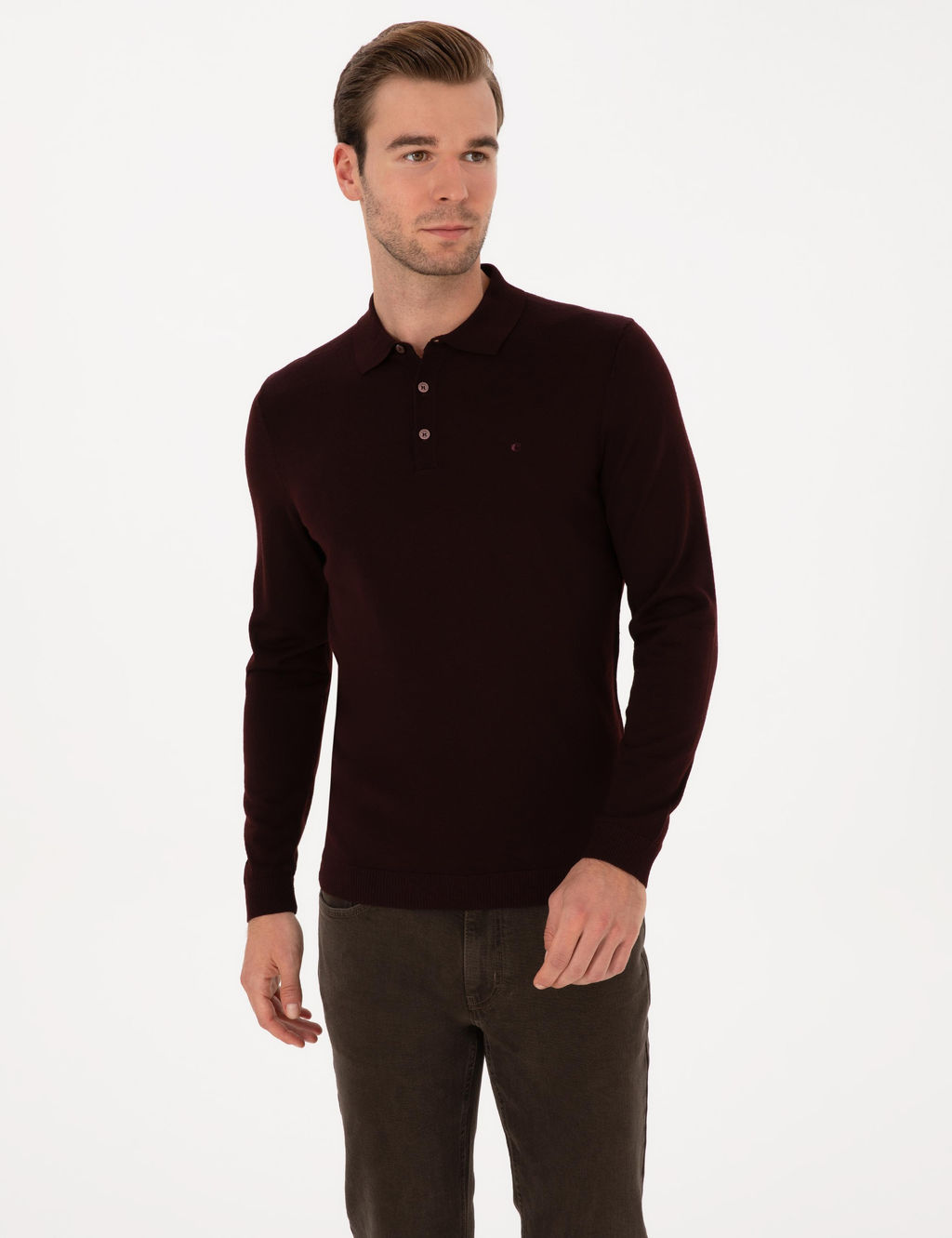 Bordo Slim Fit Basic Kazak
