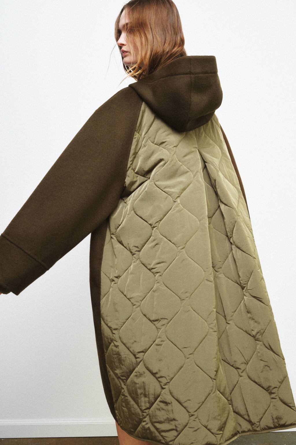PARKA COMBINADA CON LANA ZW COLLECTION LIMITED EDITION / Khaki - Zara фото 4