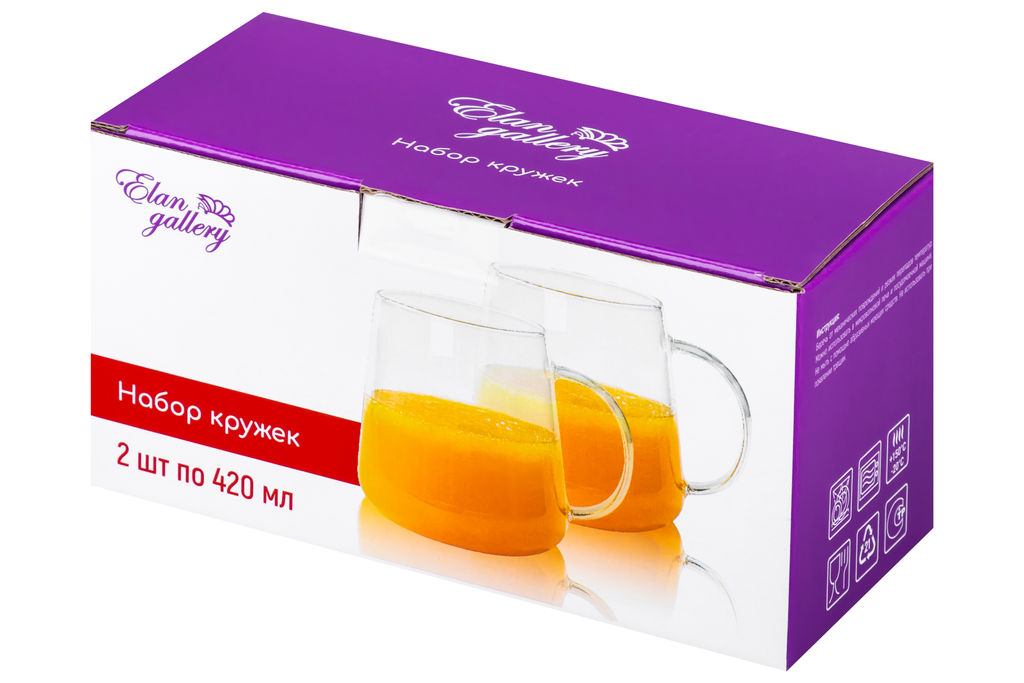Набор 2 кружек 420 мл 11,5*9*9,5 см Crystal glass - Elan gallery фото 7
