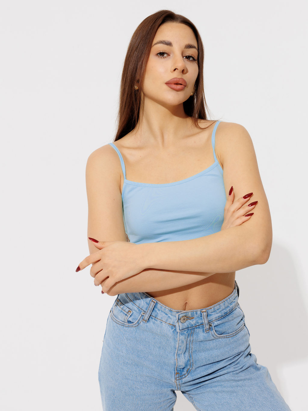 Женский топ на бретелях Lingeamo нежно-голубой ЛТ-05 (63)  фото 6
