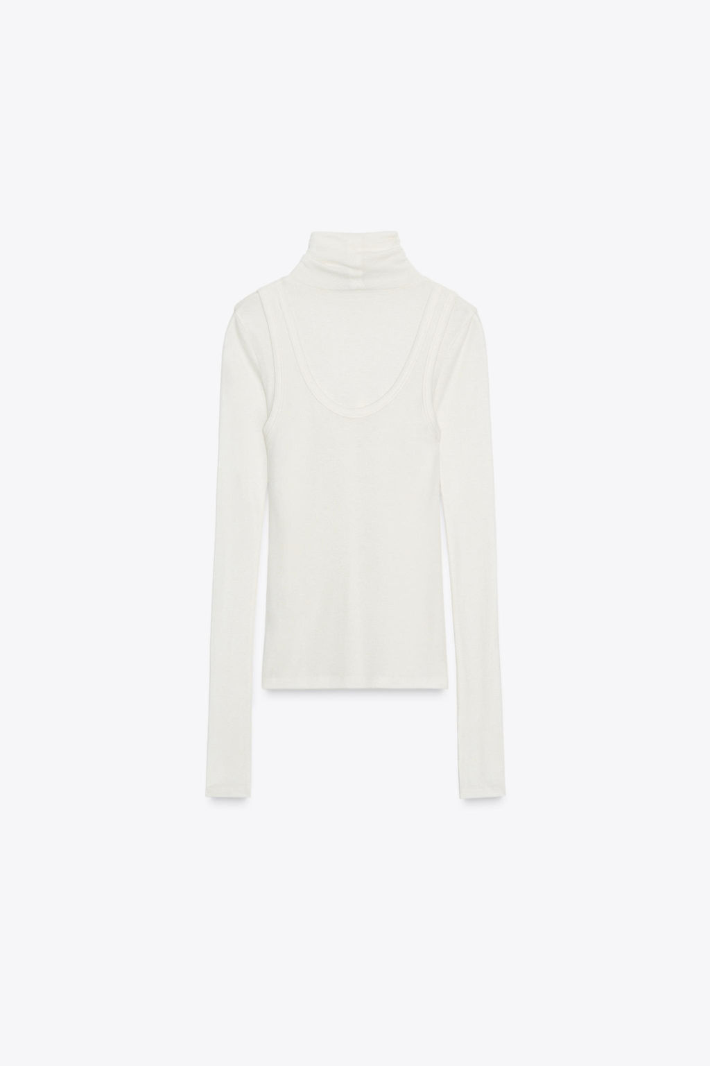 HIGH NECK LAYERED T-SHIRT - Zara фото 5