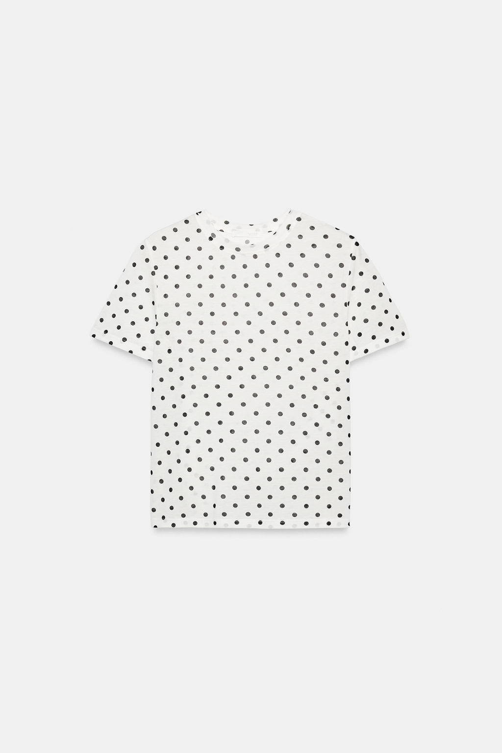 CAMISETA LUNARES MANGA CORTA / Crudo / Negro