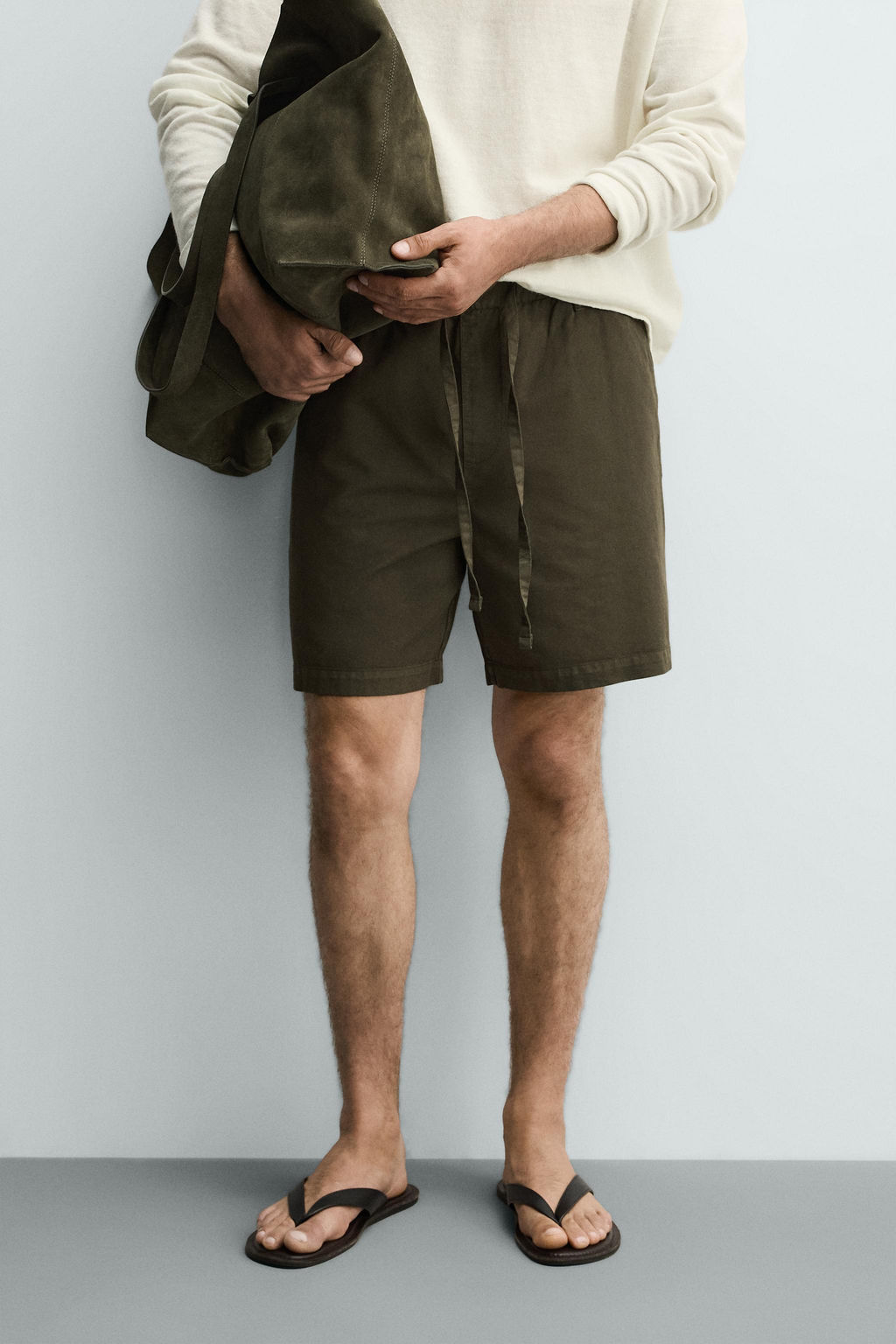 BERMUDA REGULAR FIT ALGOD?N - LYOCELL / Blanco roto - Zara фото 2