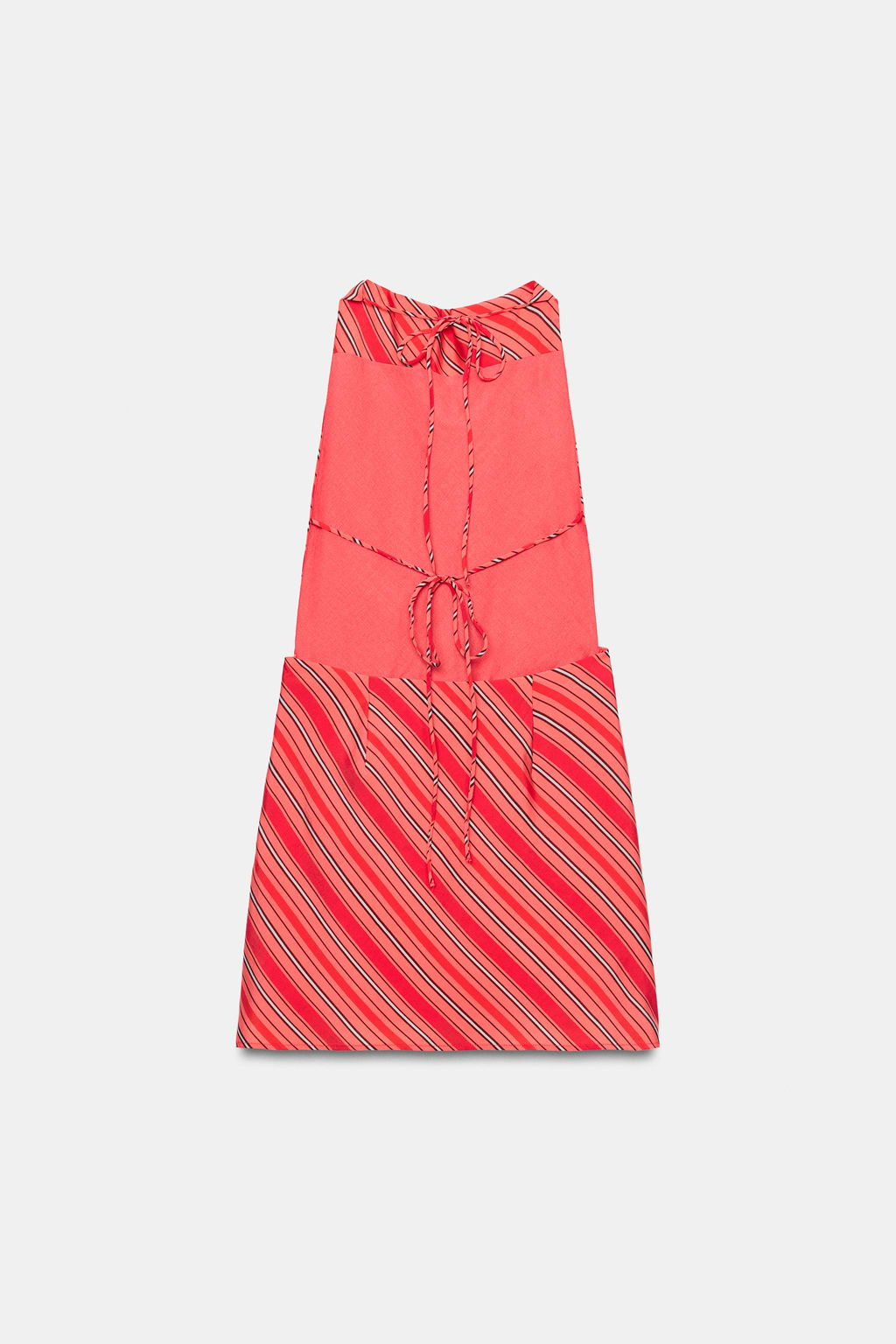 VESTIDO HALTER DRAPEADO RAYAS / Rojos - Zara фото 8