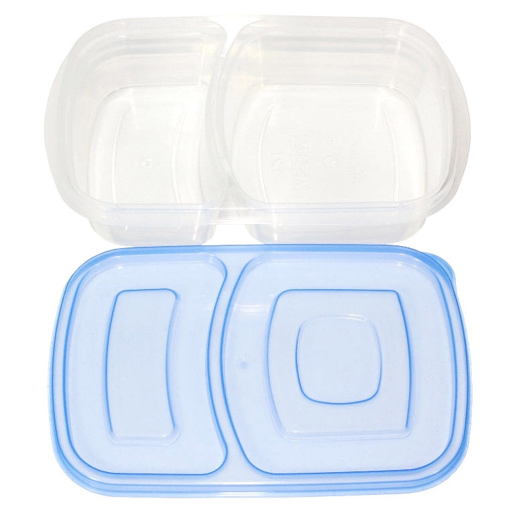 Контейнер для продуктов пластмассовый Ланч-Бокс 23,5х16х5,5см, 2 отделения, цвета микс (Россия) - Домашняя мода фото 3