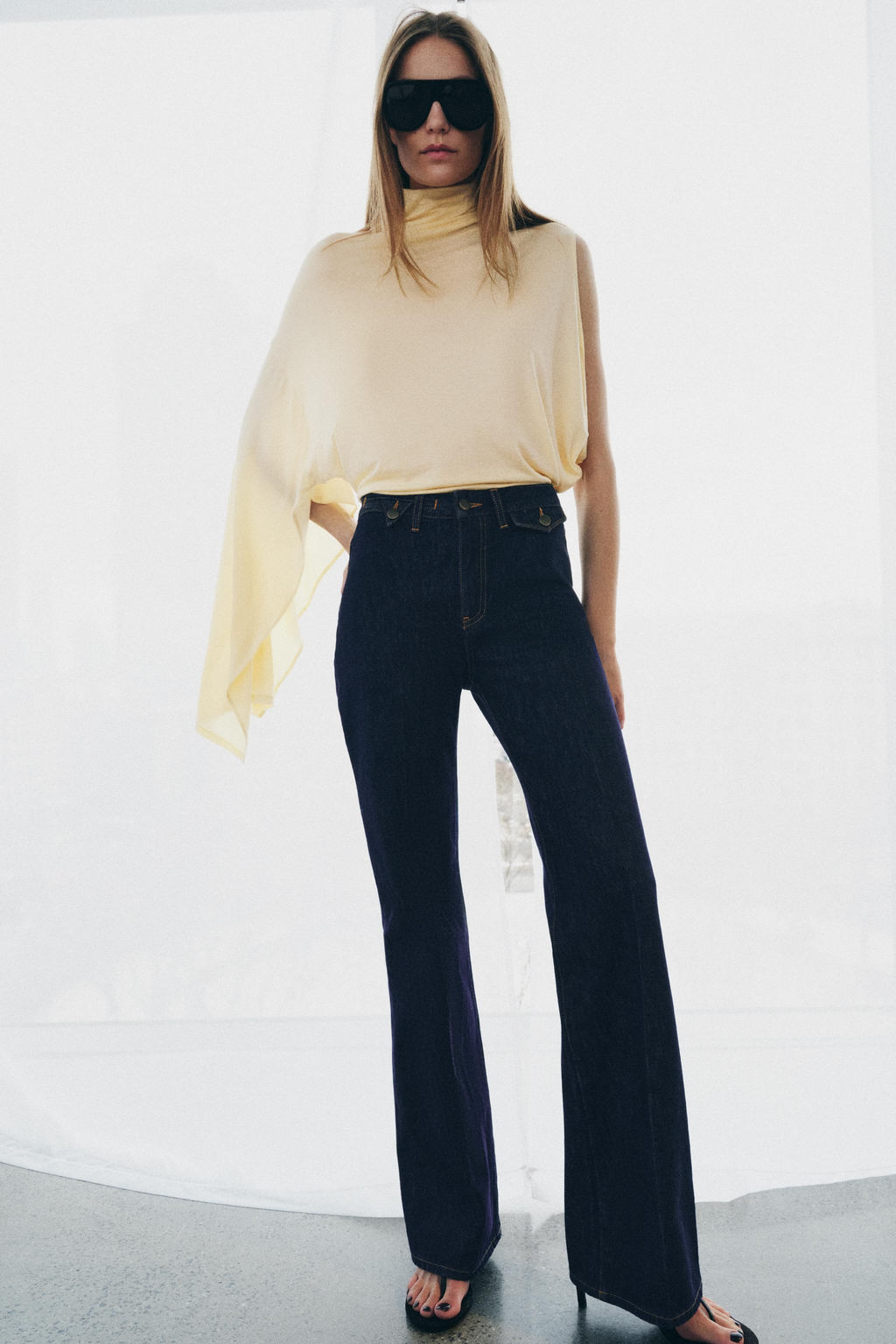 JEANS ZW COLLECTION FLARE TIRO ALTO / Azul - Zara фото 6