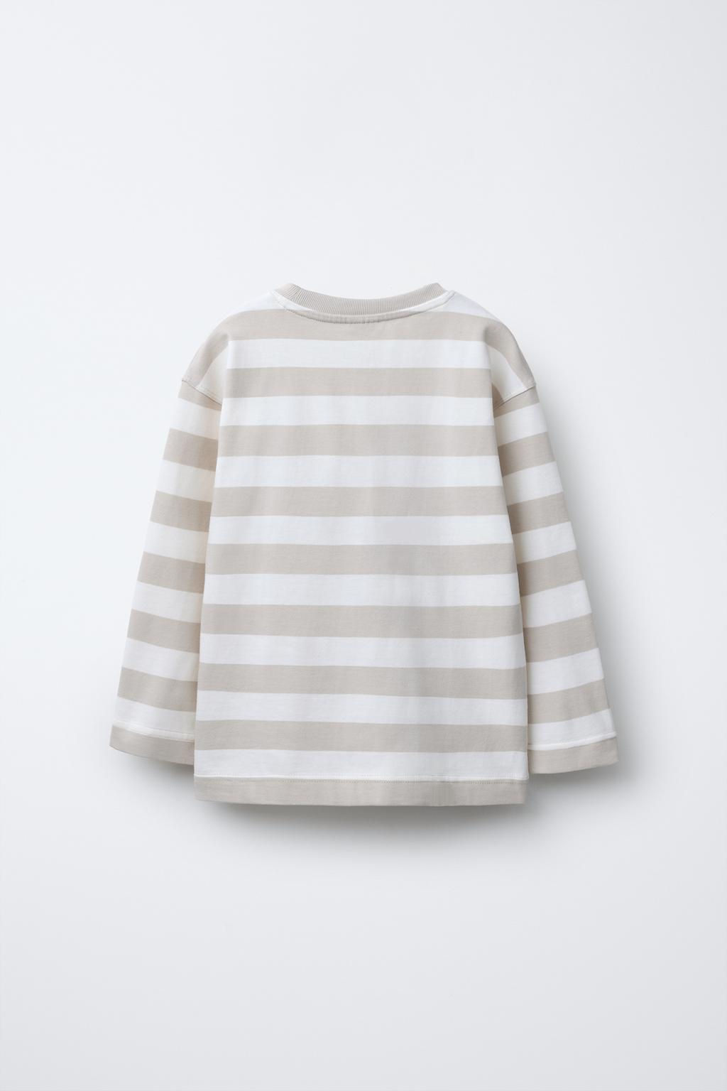 STRIPED T-SHIRT WITH HEART PATCH - Zara фото 2