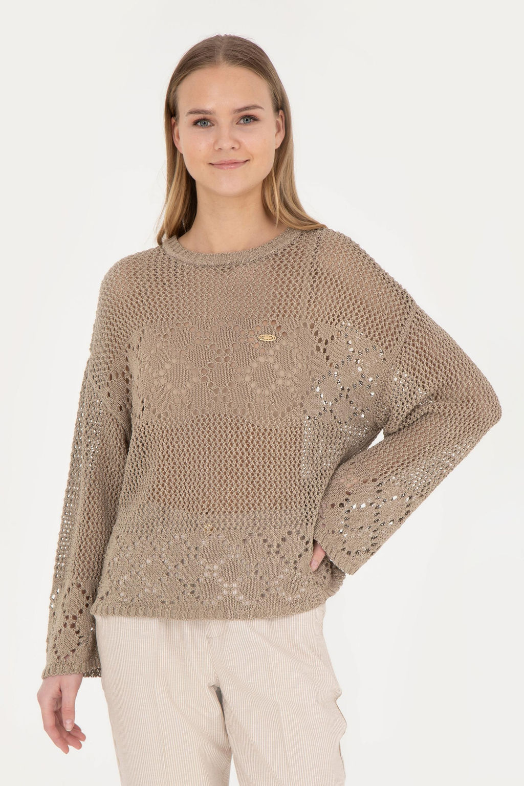 Женский легкий свитер цвета хаки - U.s. polo assn фото 10