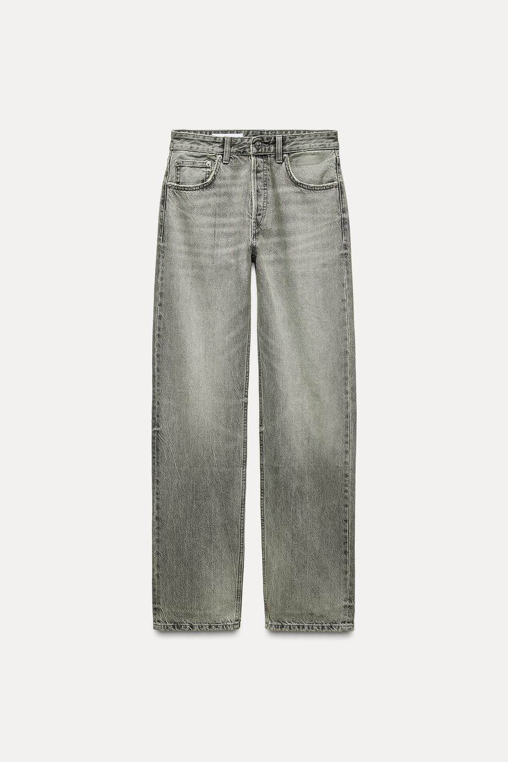 TRF STRAIGHT-LEG MID-RISE JEANS - Zara фото 7