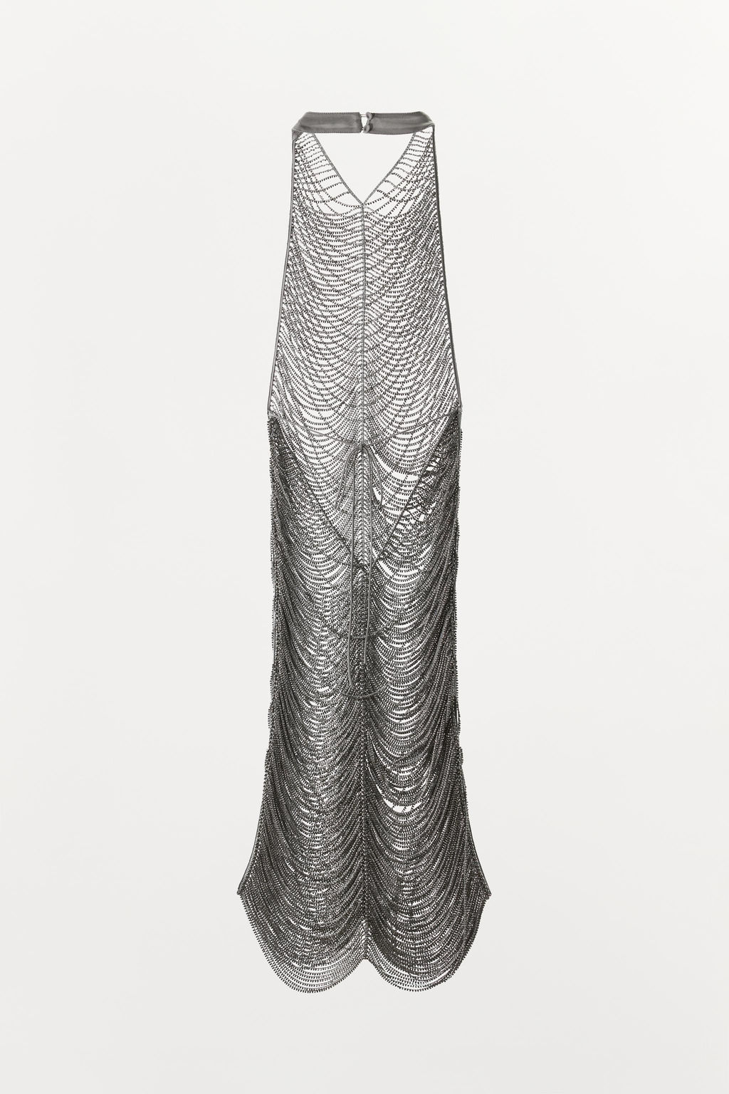 VESTIDO CORTO HALTER BRILLOS / Plata - Zara фото 7