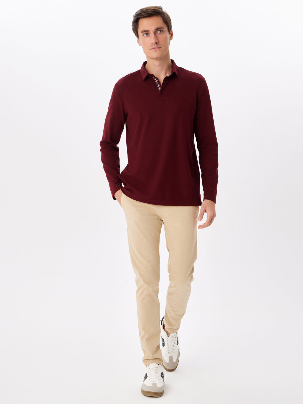 Джемпер мужской с воротником поло GREG G155-PO124T-SA2081 (бордо)_V  фото 6