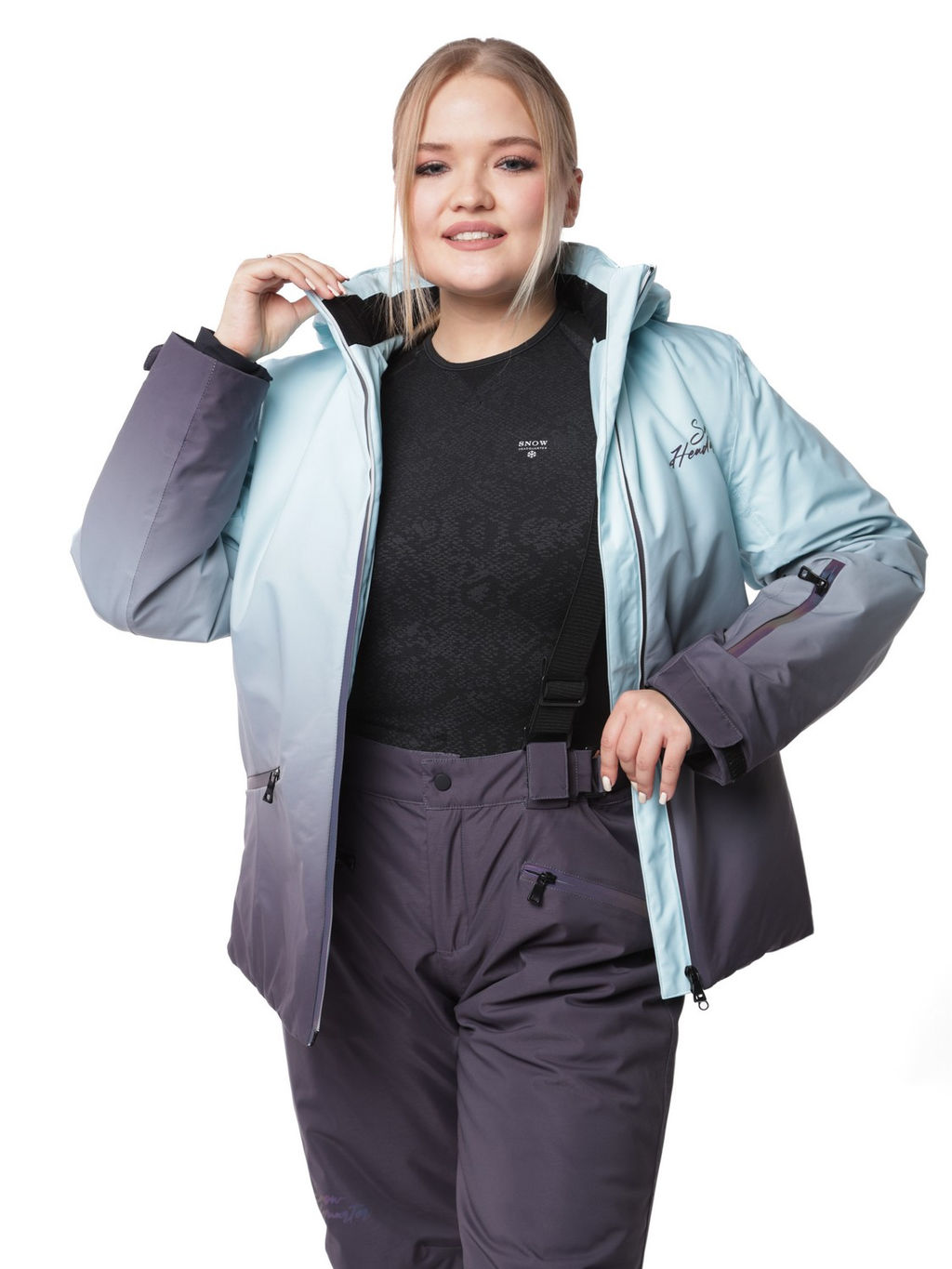 Костюм VKB-0551 Малиново-серый - Snow headquarter фото 16