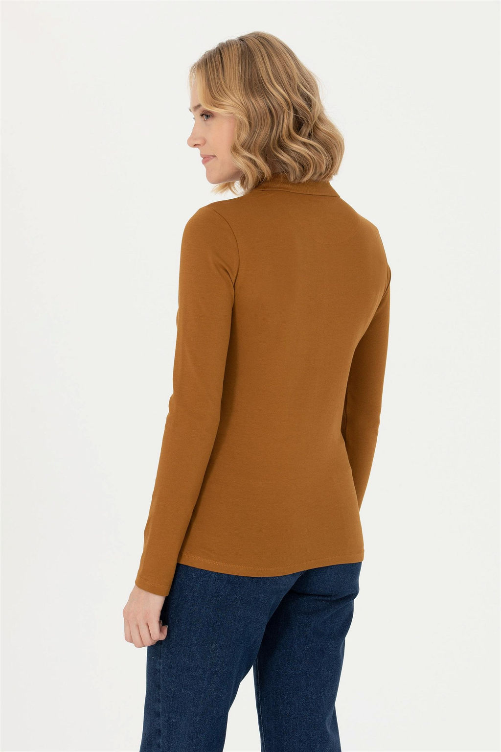 Женская базовая толстовка с воротником поло кокосового цвета Неожиданная скидка в корзине - U.s. polo assn фото 5