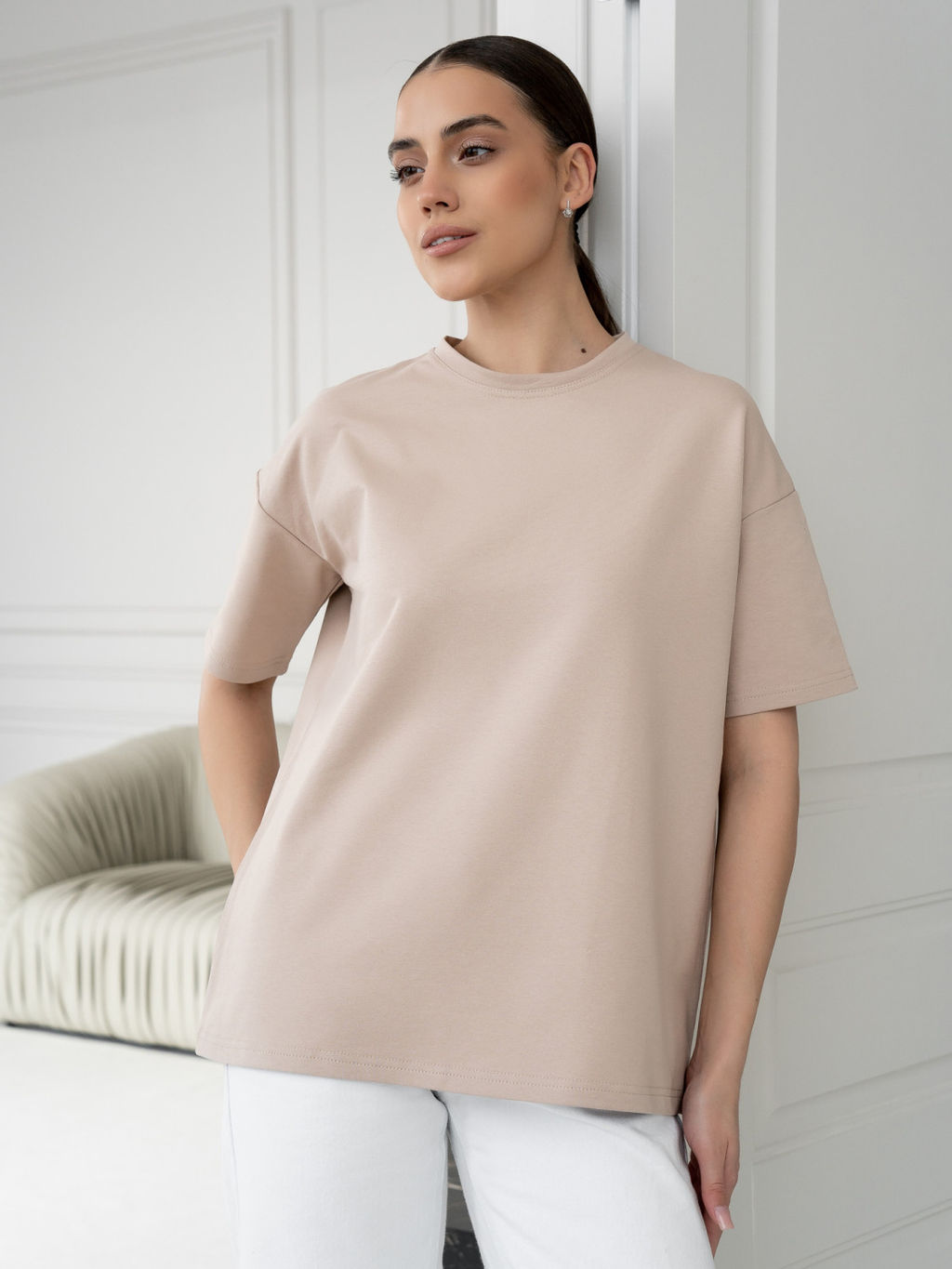 Футболка Оверсайз, цв. Бежевый