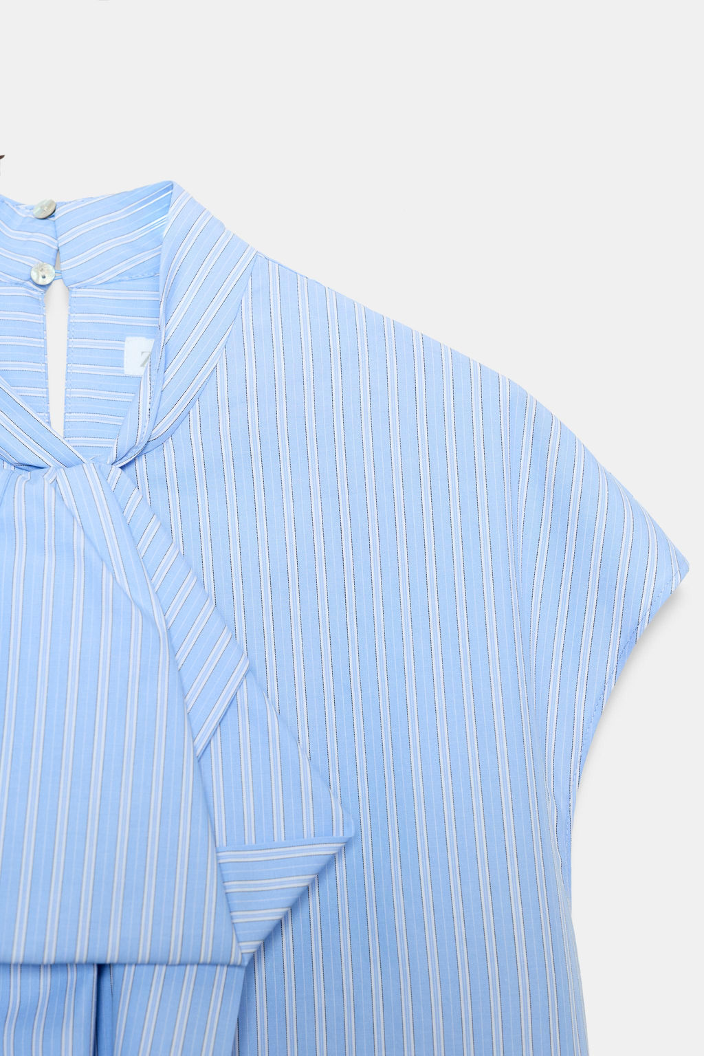 CAMISA RAYAS LAZADAS ZW COLLECTION / Blanco / Celeste - Zara фото 7