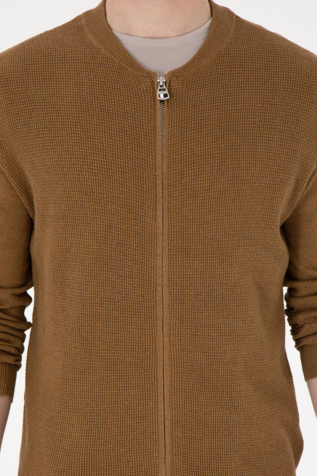 Мужской базовый трикотажный кардиган цвета хаки меланж Неожиданная скидка в корзине - U.s. polo assn фото 6