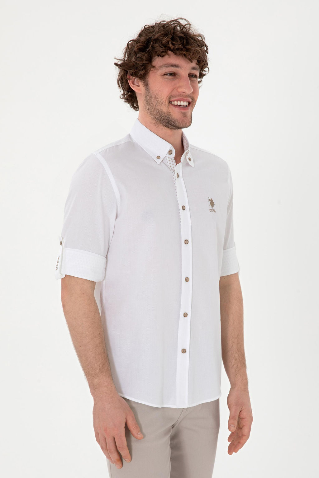 Erkek Beyaz Uzun Kollu G_mlek Sepette S_rpriz _ndirim - U.s. polo assn фото 3