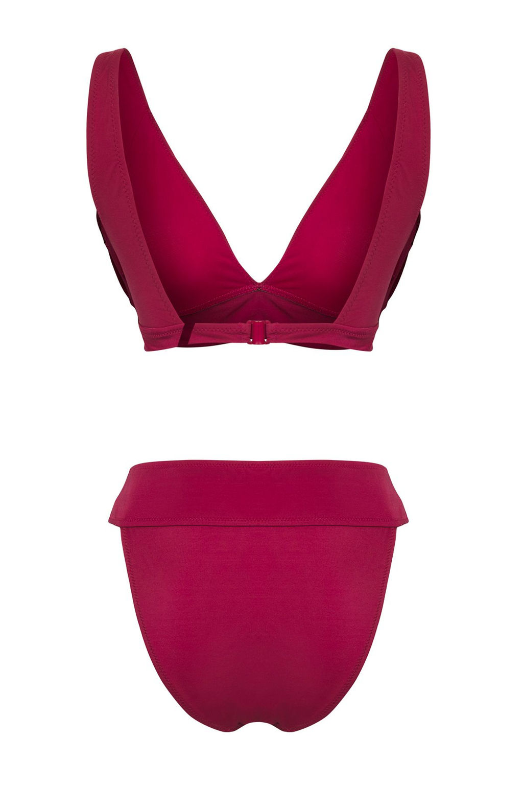 Trendyolmilla Bordo Ucgen Yuksek Bel Brazilian Bikini Tak?m? TBESS25BT00121
