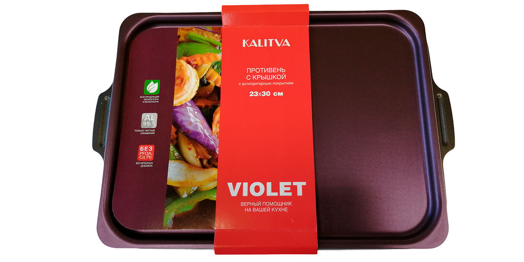 АП_VIOLET Противень 230*300 мм, 2 цельн руч, мет/кр, а/п, Сплав А5, арт. 3633023 Калитва