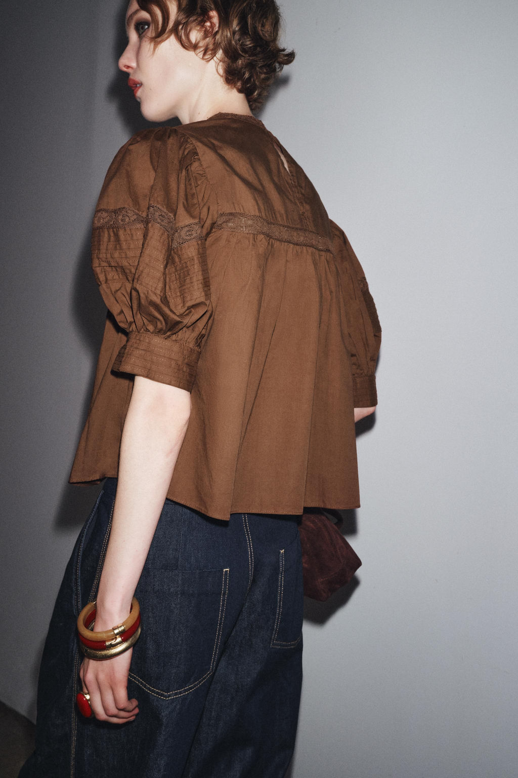 ZW COLLECTION LACE BLOUSE - Zara фото 10