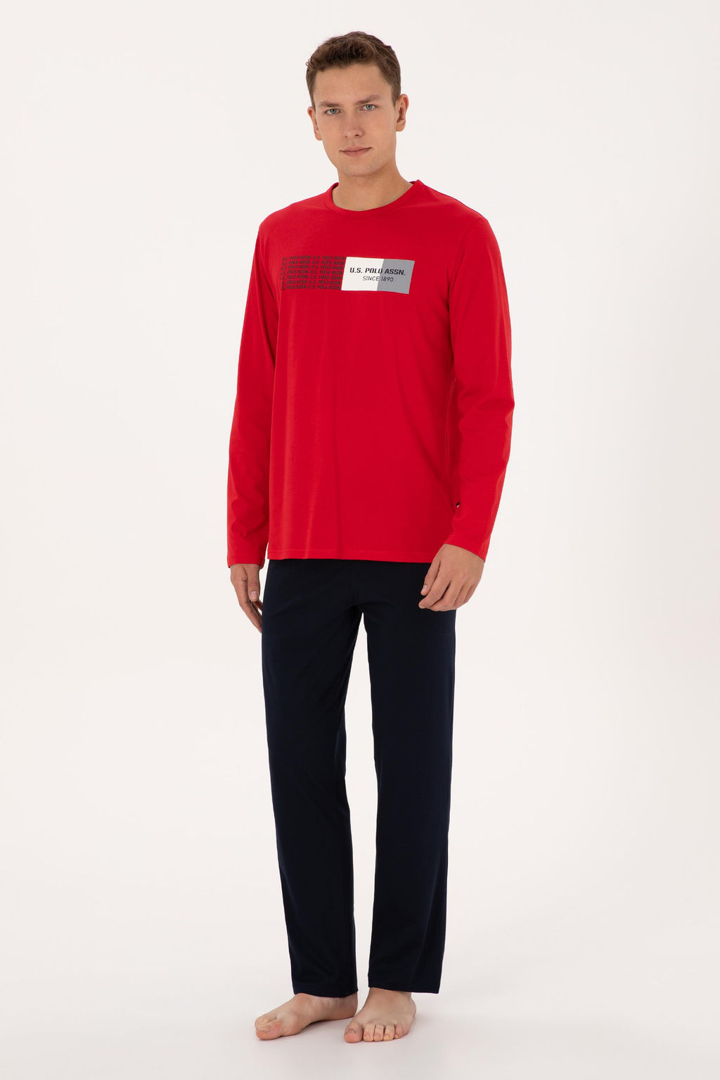 Erkek K_rm_z_ Pijama Tak_m_ - U.s. polo assn фото 4